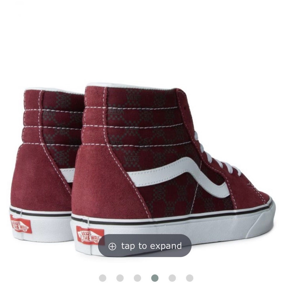 Vans Maroon and White High-Top Sneakers